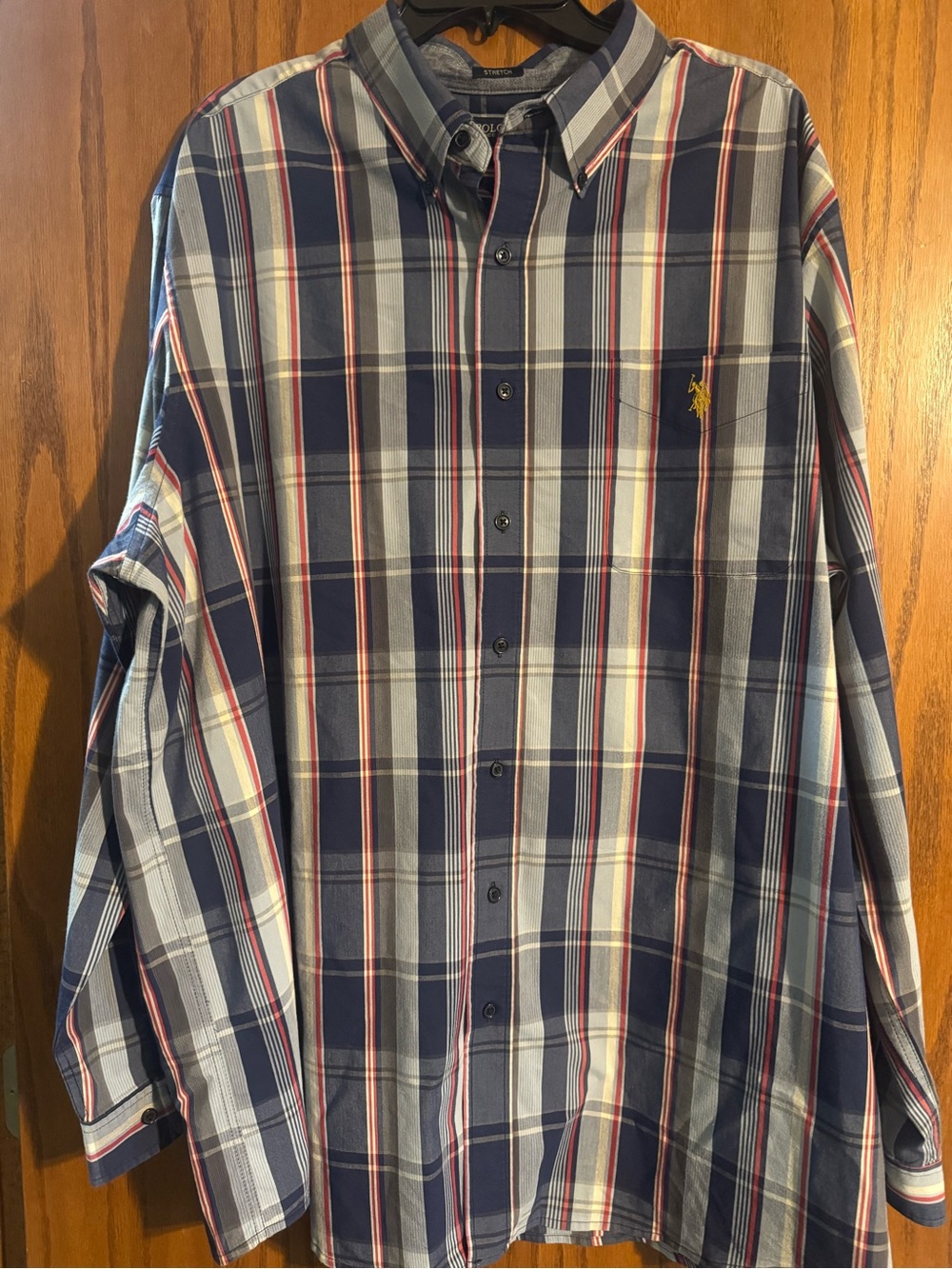 U.S. Polo Assn. Navy and White Plaid Button-Down Shirt